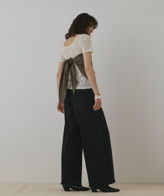 GRACE CONTINENTAL ハイウエストバギ－デニム ブラック