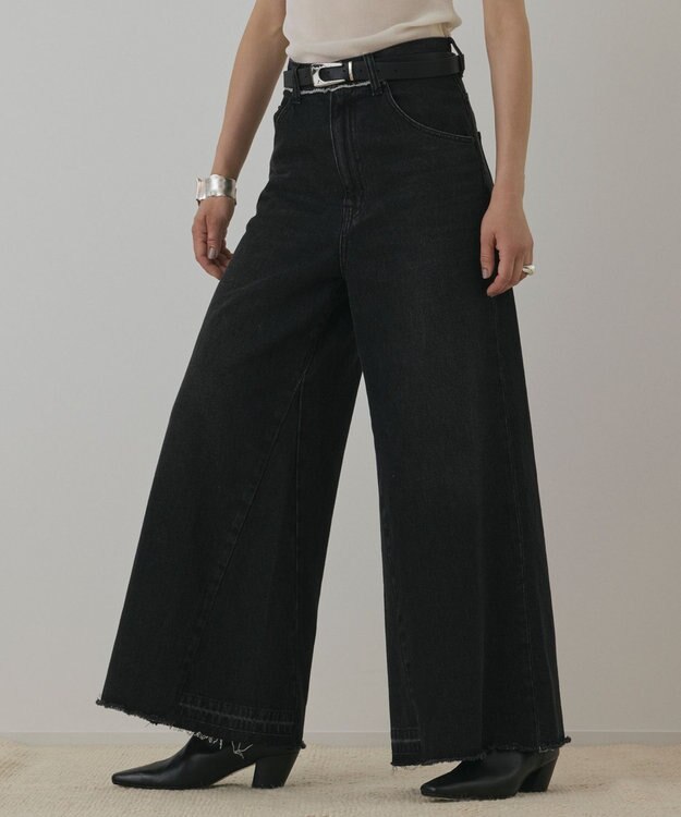 GRACE CONTINENTAL ハイウエストバギ－デニム ブラック