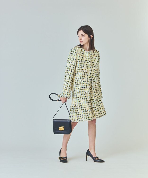 GRACE CONTINENTAL チュールヤーンツイードジャケット イエロー