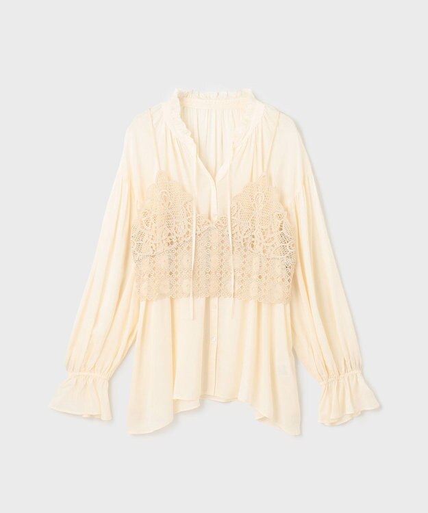 GRACE CONTINENTAL レースキャミ付カフタンブラウス キナリ