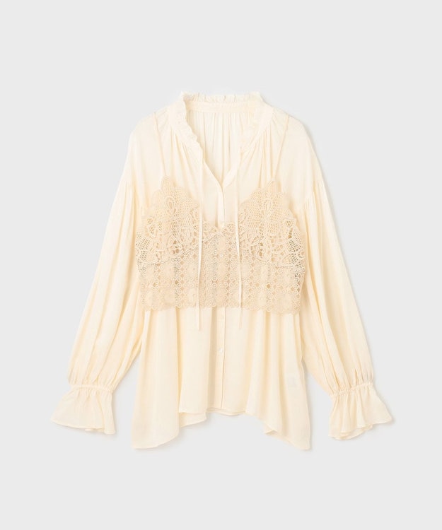 GRACE CONTINENTAL レースキャミ付カフタンブラウス キナリ