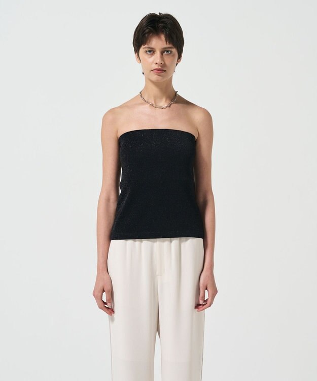 GRACE CONTINENTAL ラメベアトップ ブラック