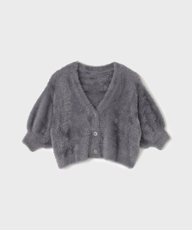 GRACE CONTINENTAL フェザースリーブニットカーディガン グレー