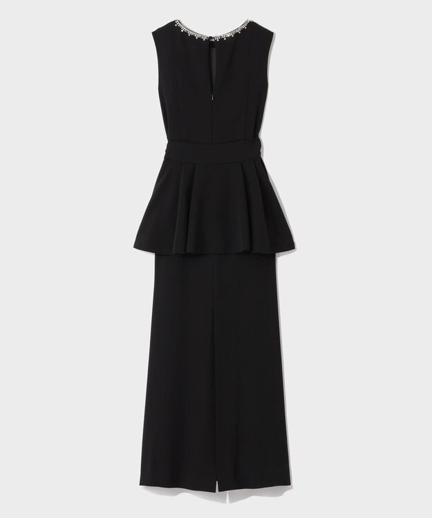 GRACE CONTINENTAL ペプラムリボンドレス ブラック