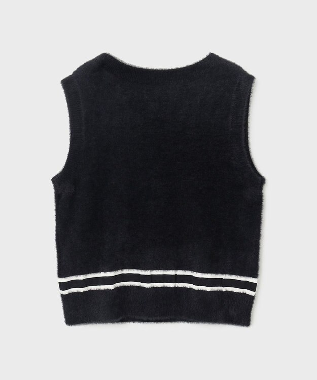 GRACE CONTINENTAL シャギーバイカラーニットノースリーブ ブラック