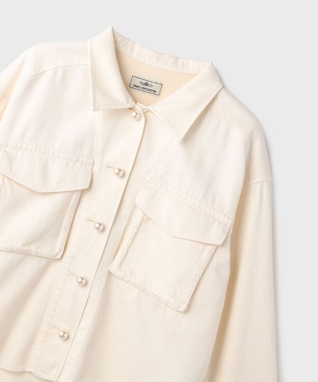 GRACE CONTINENTAL パール釦ピグメントシャツ キナリ