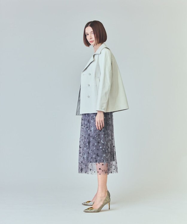 GRACE CONTINENTAL ラムレザーPコート キナリ