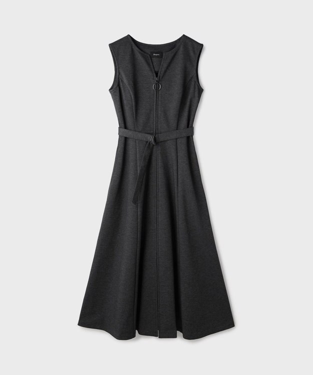GRACE CONTINENTAL フレア切替カットワンピース チャコール