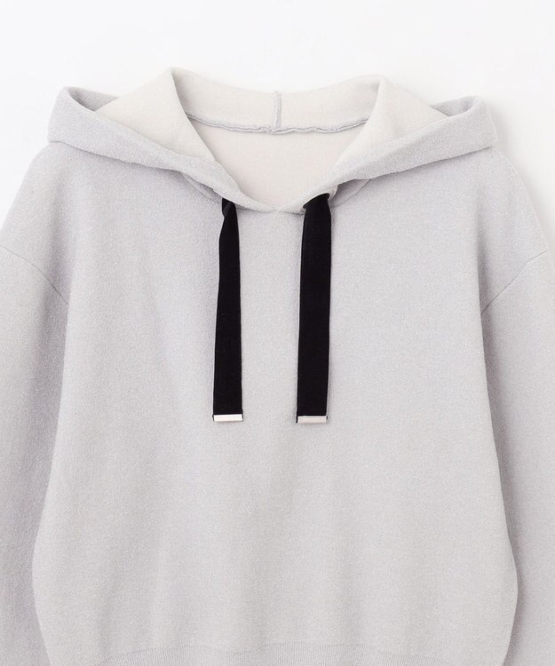 GRACE CONTINENTAL ラメニットパーカー ホワイト