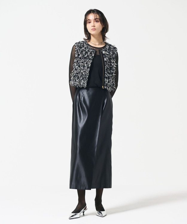 GRACE CONTINENTAL コンパクトフリンジベスト マルチ