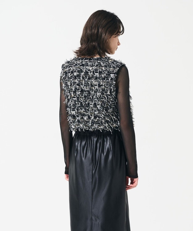 GRACE CONTINENTAL コンパクトフリンジベスト マルチ