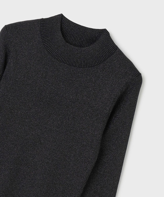 GRACE CONTINENTAL ラメハイゲージニットトップ ブラック