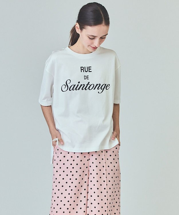 GRACE CONTINENTAL レタードプリントTシャツ ホワイト