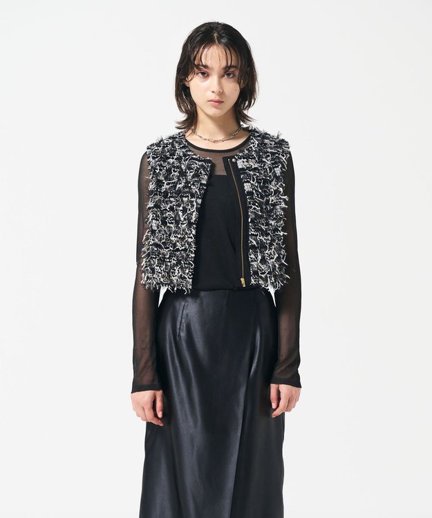 GRACE CONTINENTAL コンパクトフリンジベスト マルチ