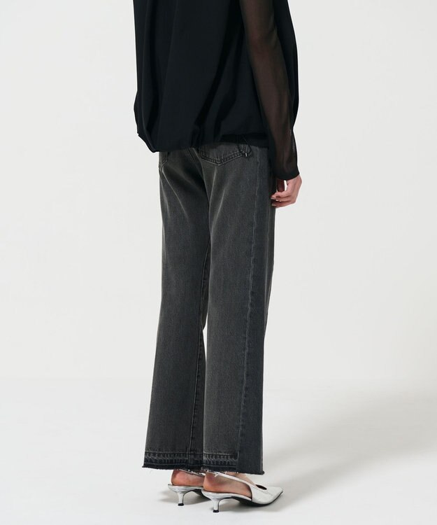 GRACE CONTINENTAL サイド切替フレアデニムパンツ ブラック