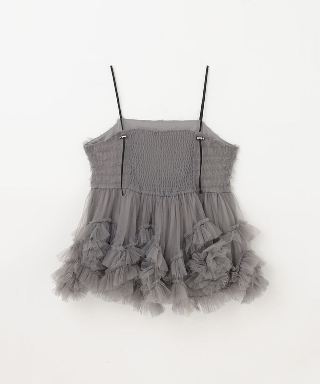 GRACE CONTINENTAL チュールフリルキャミソール グレー