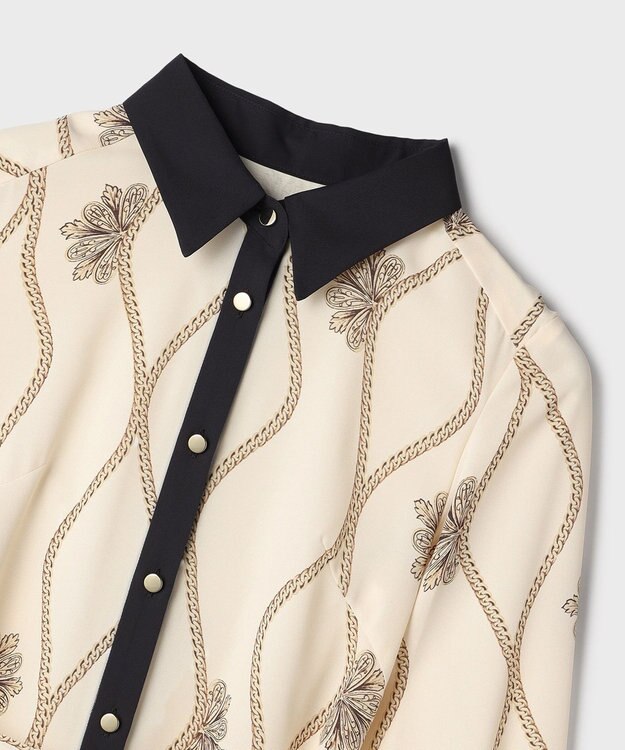 GRACE CONTINENTAL スカーフプリントシャツワンピース キナリ