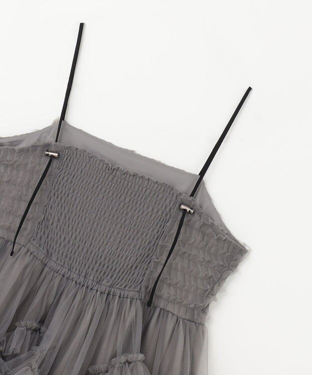 GRACE CONTINENTAL チュールフリルキャミソール グレー