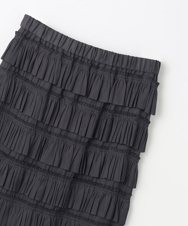 GRACE CONTINENTAL フリルタイトスカート チャコール