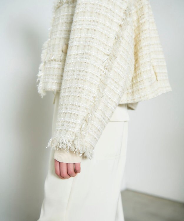 GRACE CONTINENTAL フリンジドルマンジャケット キナリ