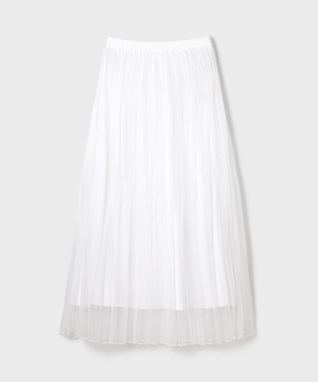 GRACE CONTINENTAL オーガンスパンコールスカート ホワイト