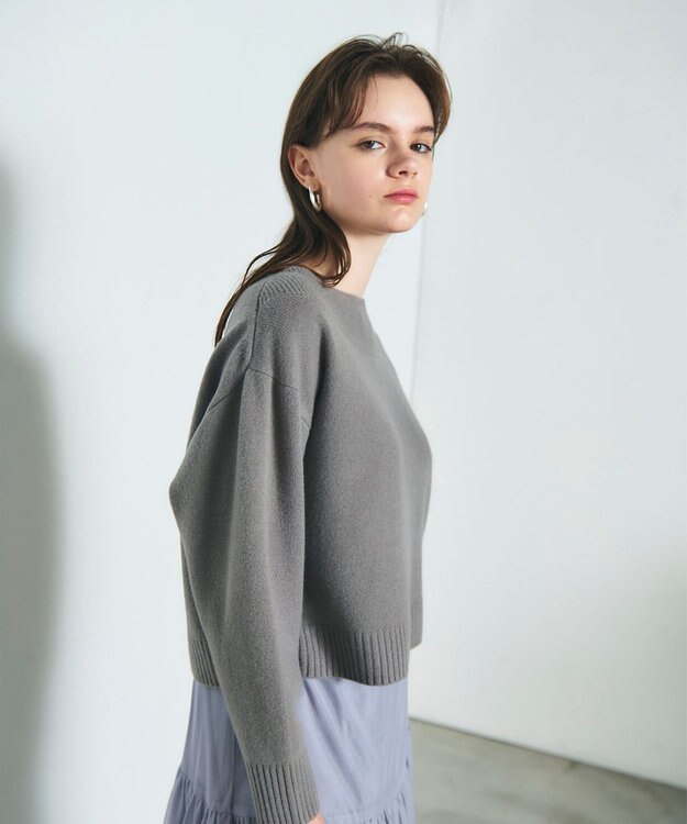 GRACE CONTINENTAL ウールルーズニットトップ グレー