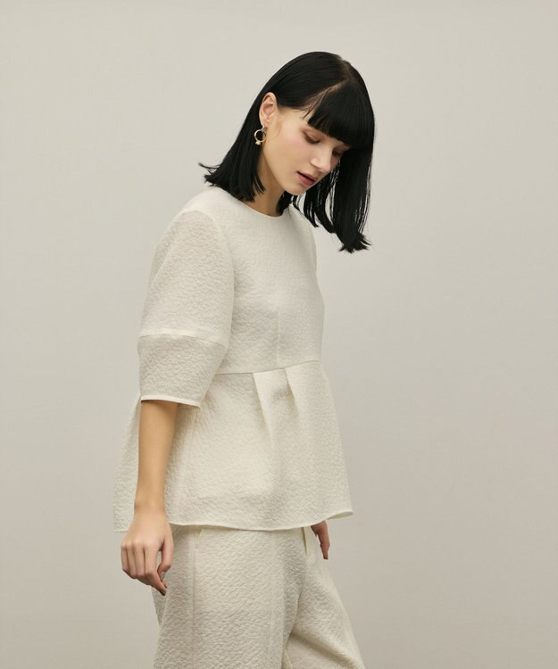 GRACE CONTINENTAL オーガンジージャガードトップ キナリ