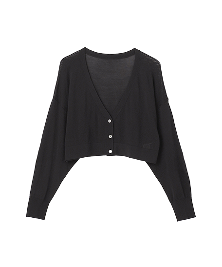 ショートドルマンニットカーディガン