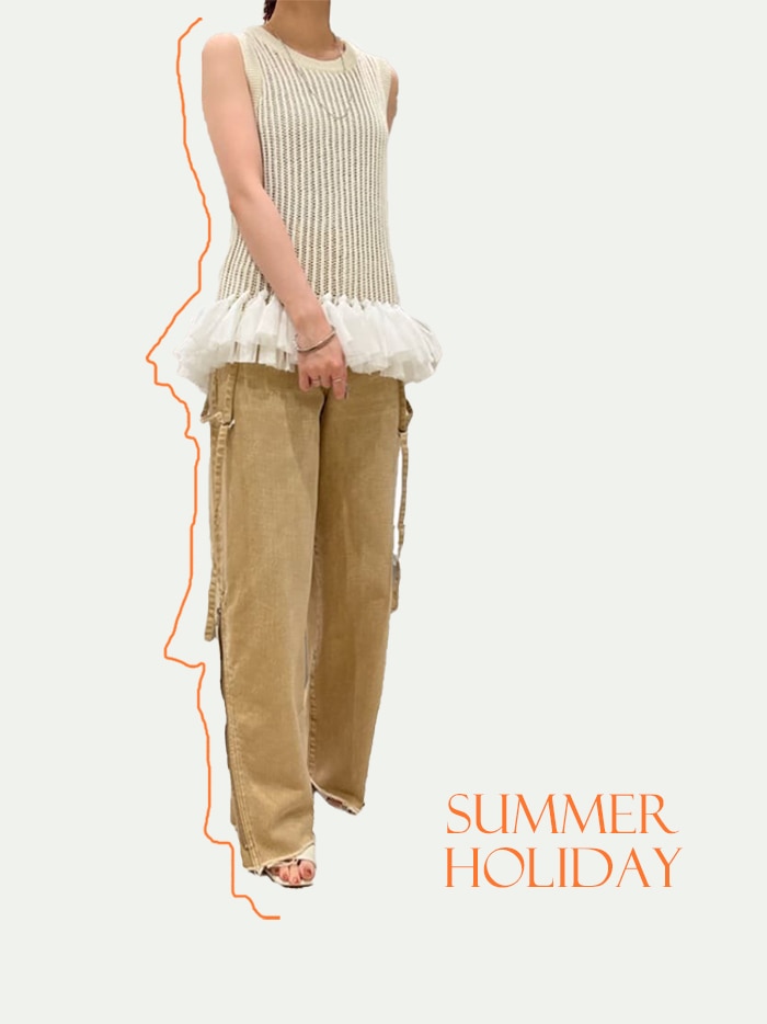 GRACE CONTINENTAL ルームウェアセット セール】 メッシュVネックニットトップ （ニット・セーター