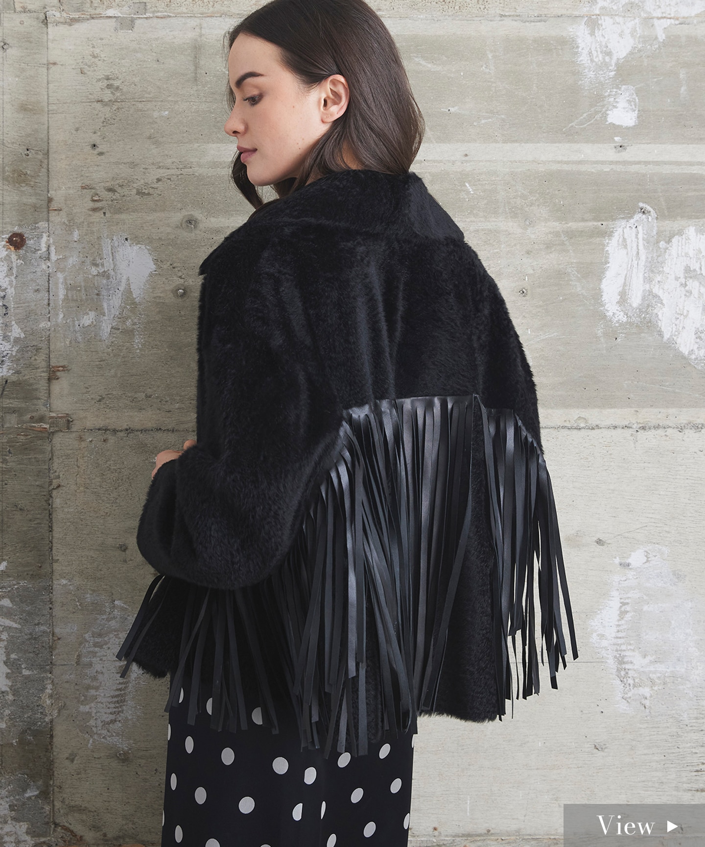 LOU ANDREA lamb shearling ラムフリンジジャケット