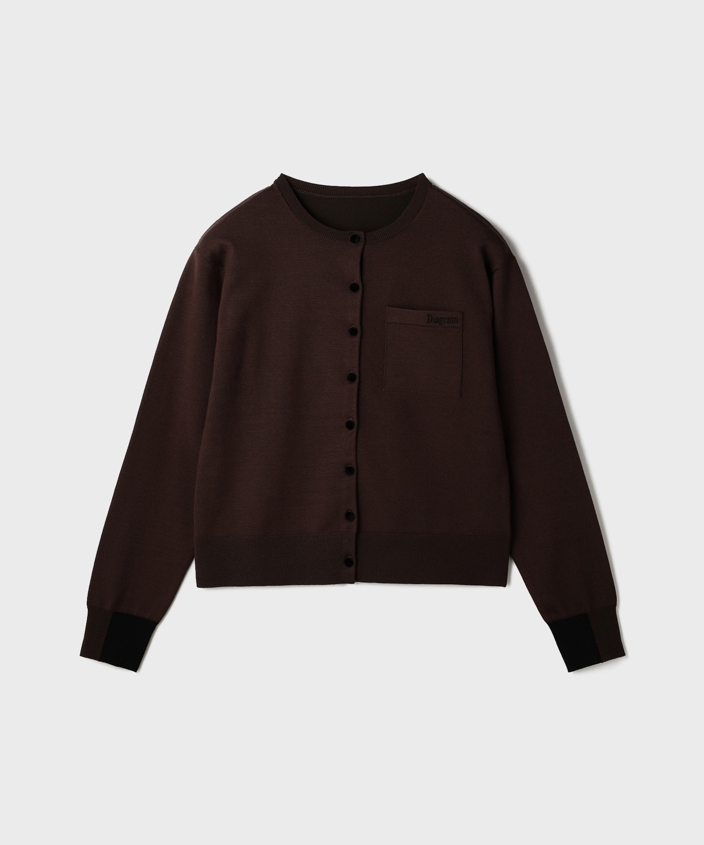 バイカラーロゴニットカーディガン