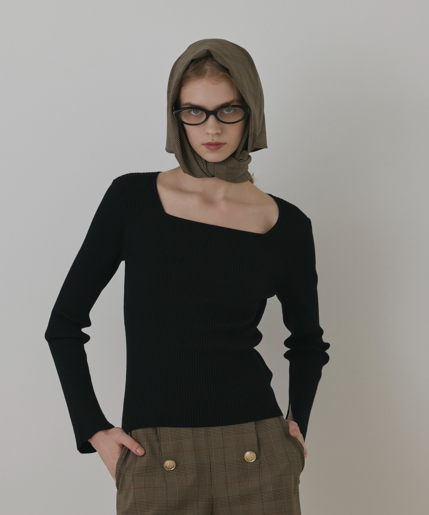 ハイゲージリブニットトップ