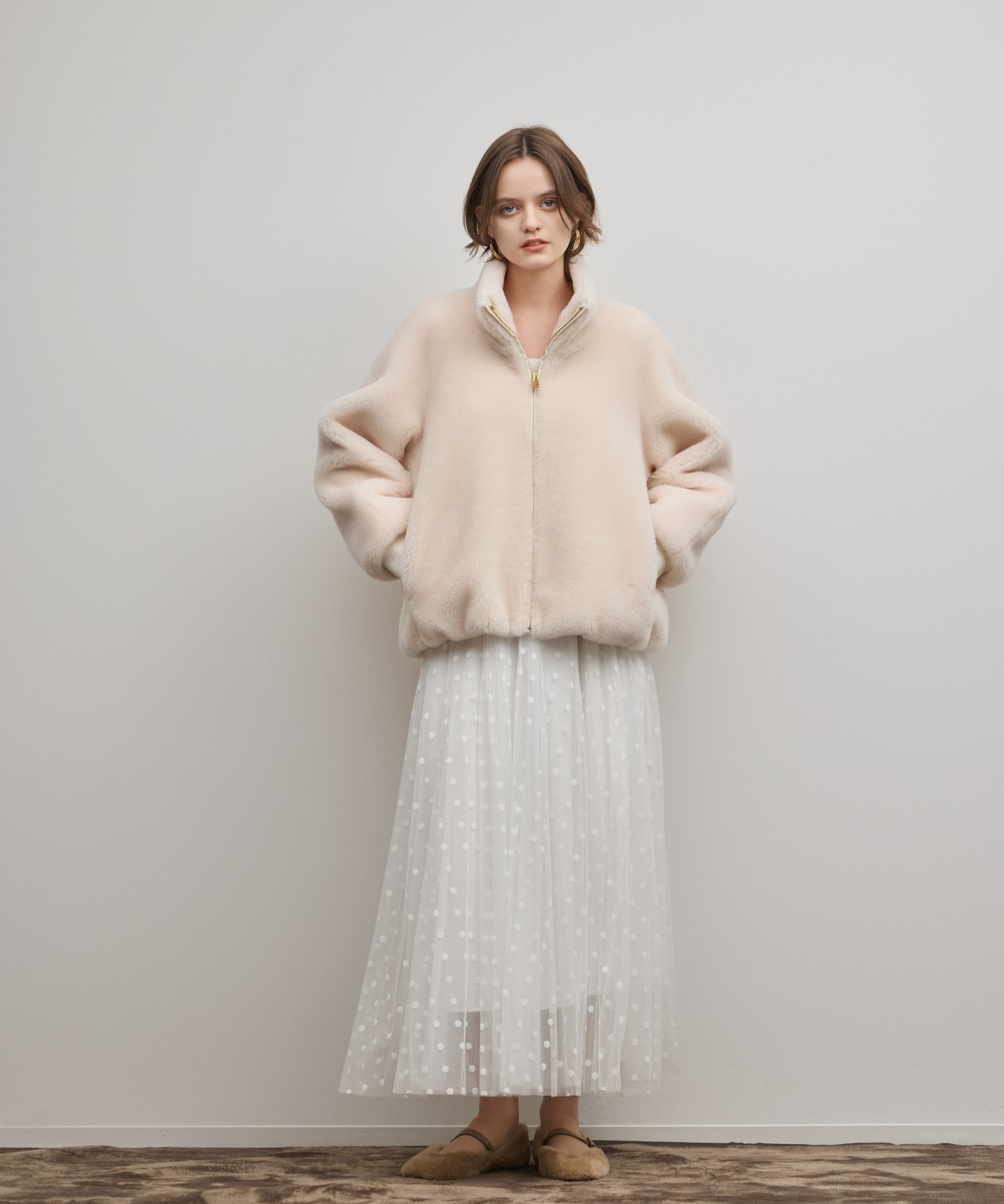 ウールボアスタンドカラージャケット