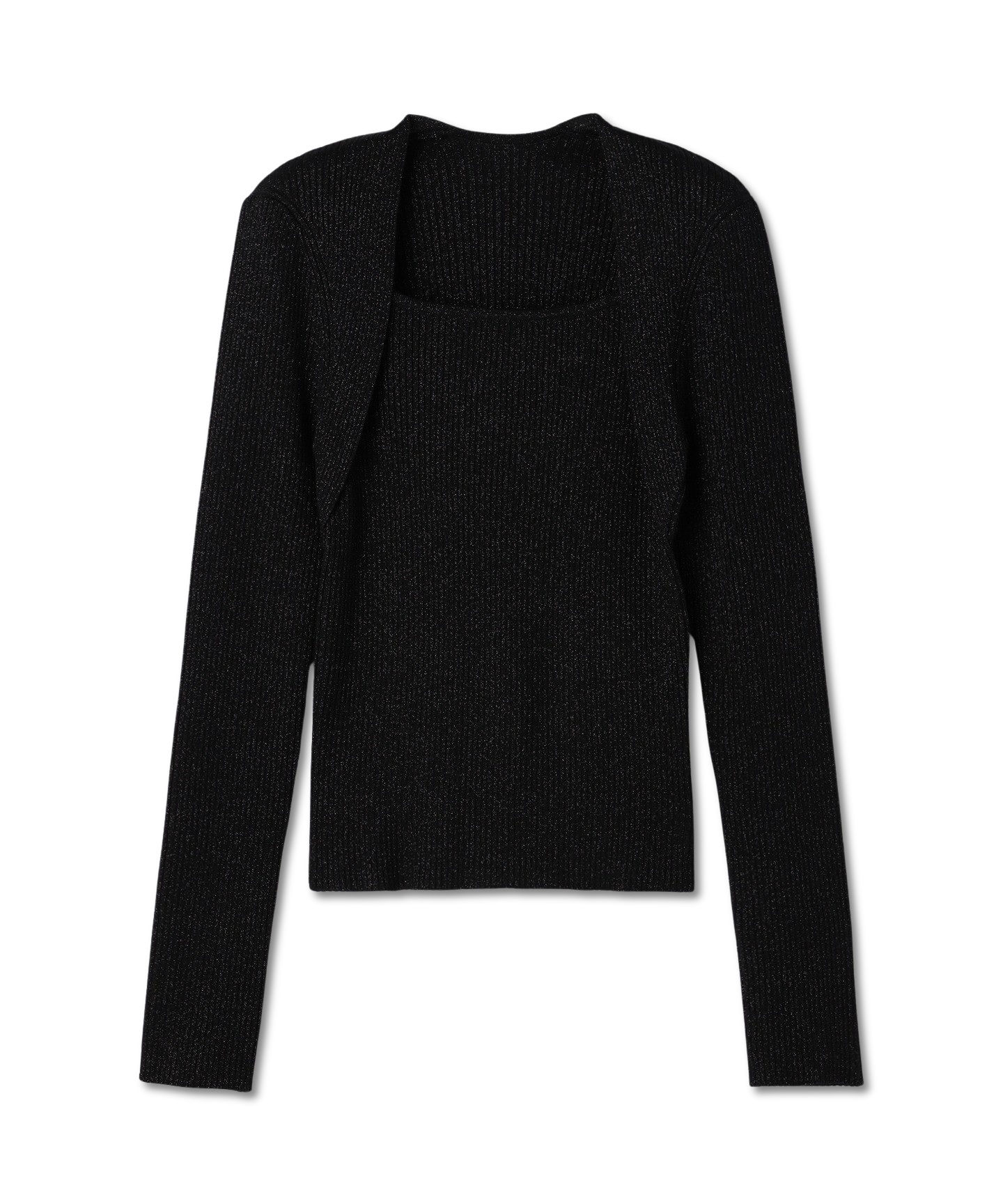 スクエアリブニットトップ