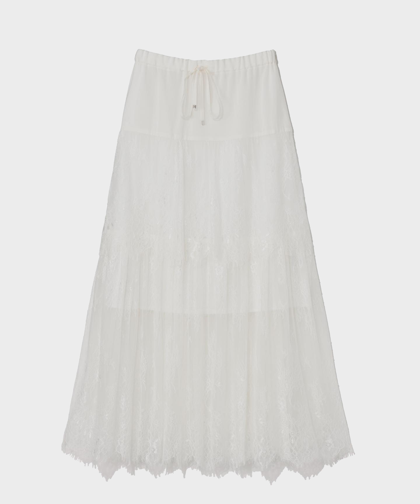 レース切替ティアードスカート