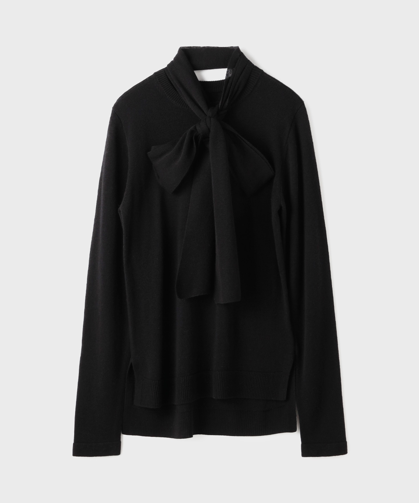 ボウ付ニットトップ