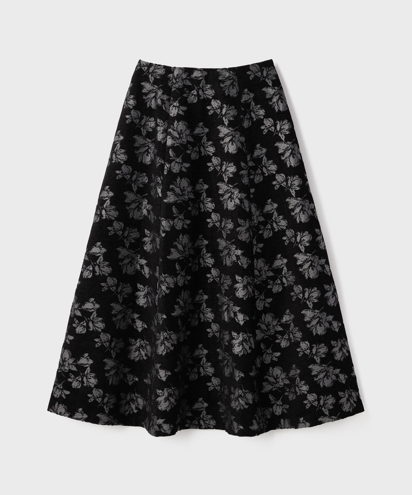 ラメフラワージャガードフレアスカート