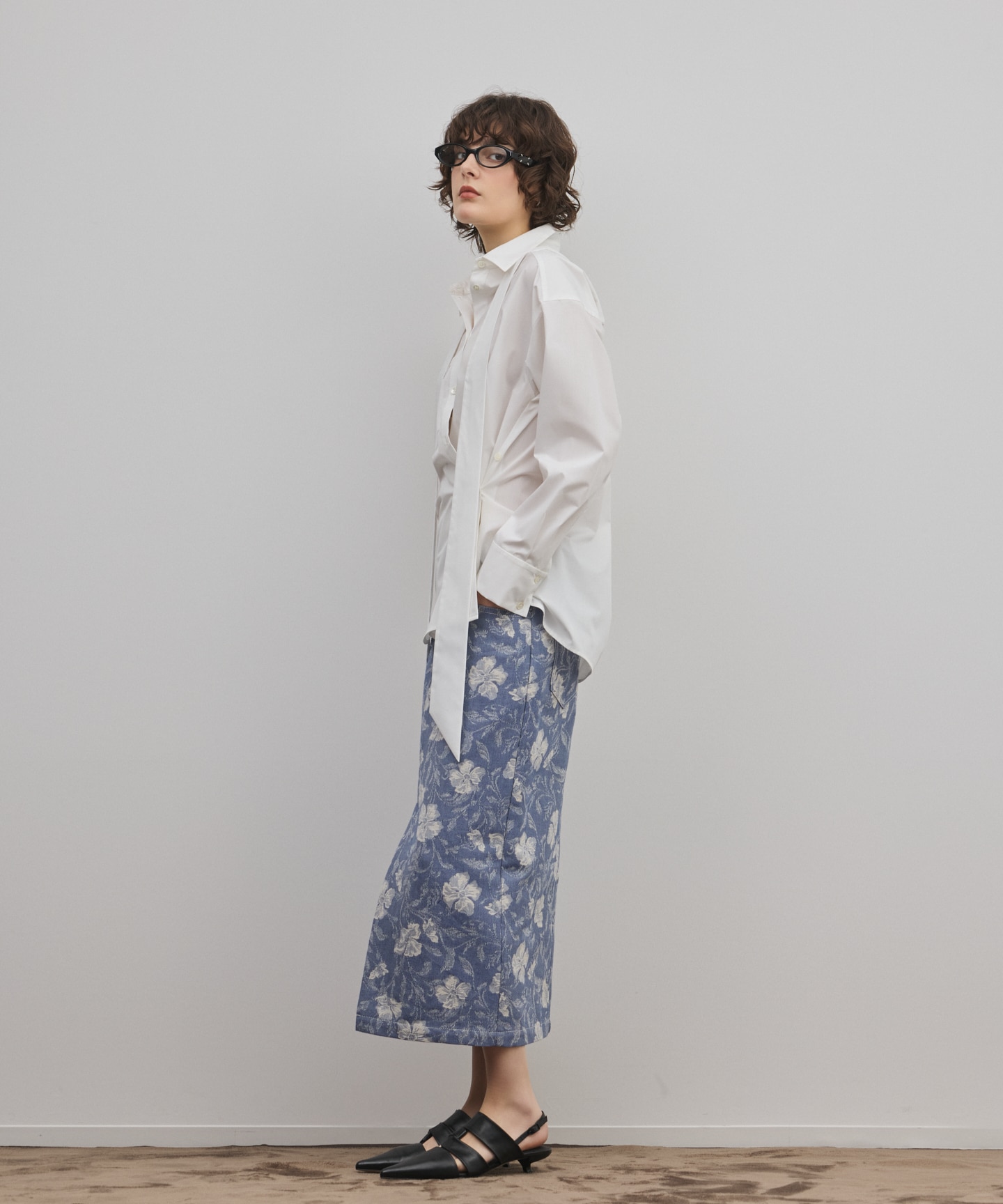 ボタニカルジャガードスカート