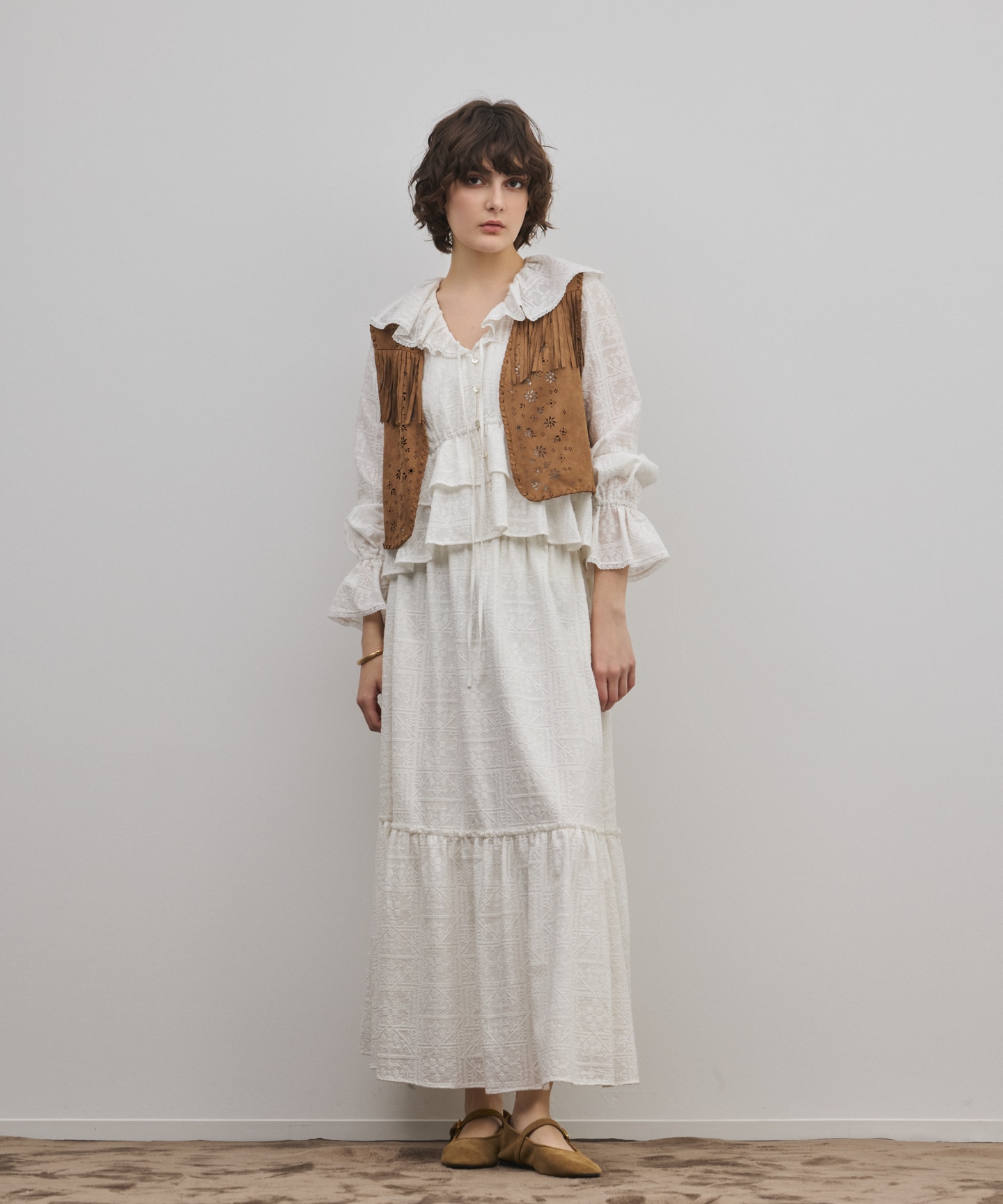 フェイクスウェードジレ