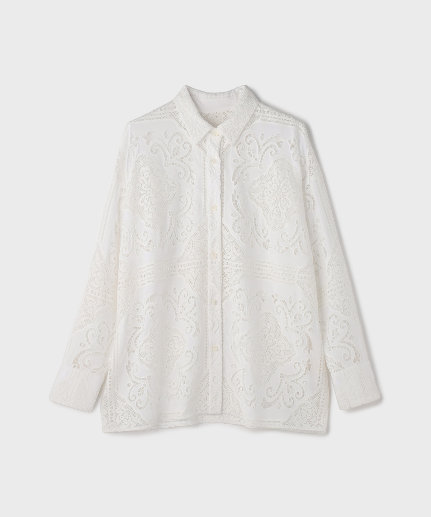 パネル刺繍シャツ