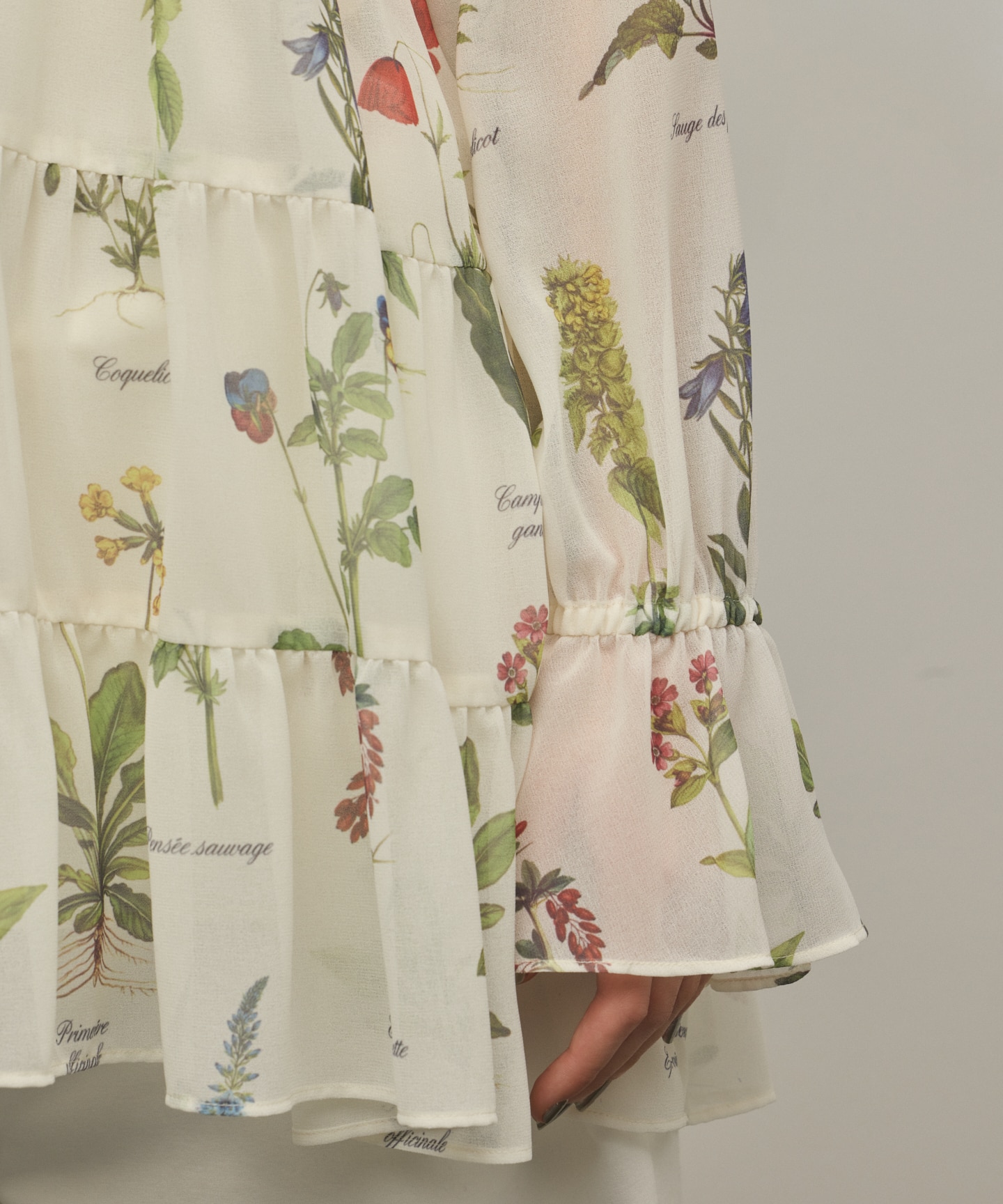 ボタニカルプリントチュニックトップ