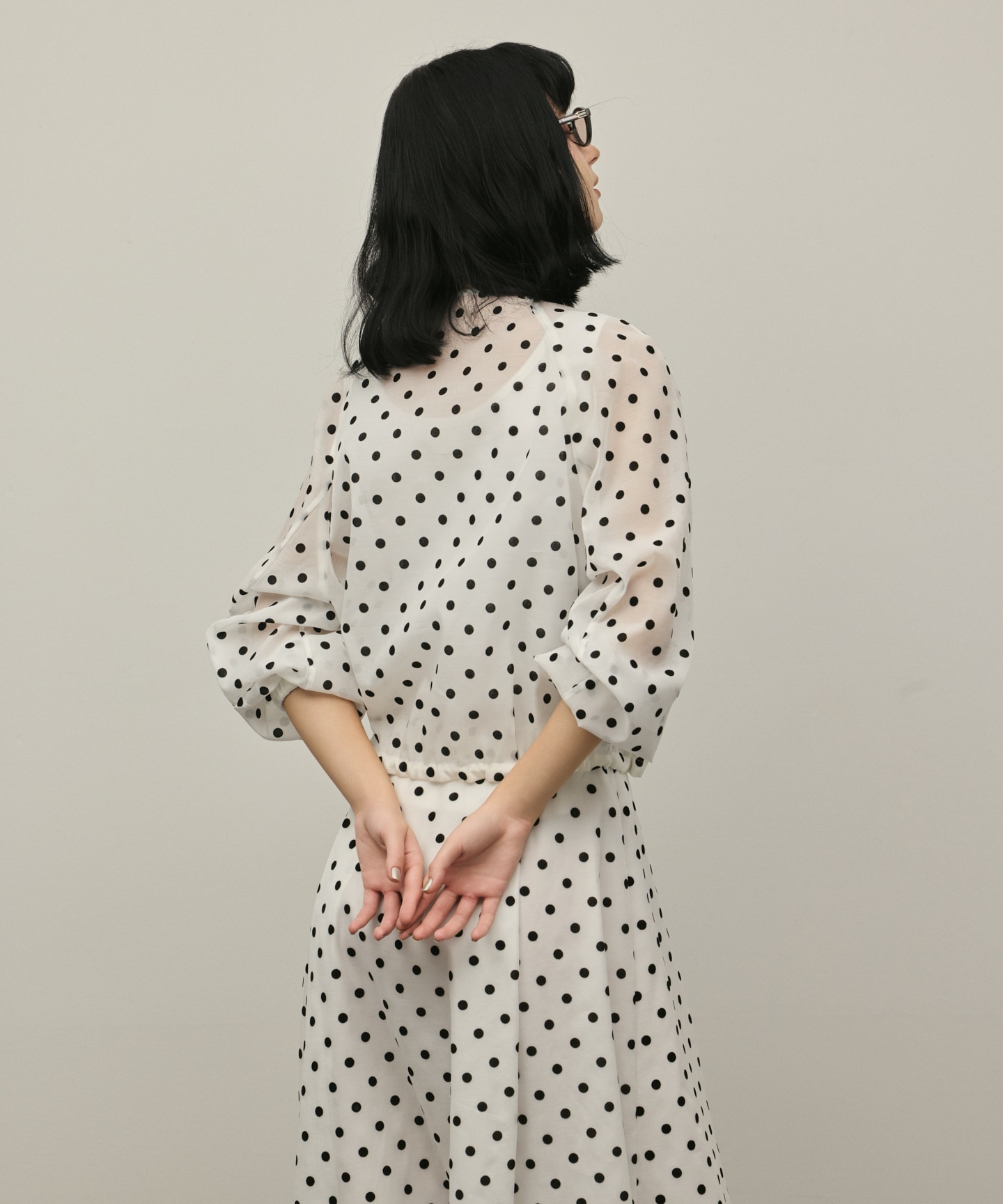 ドットフロッキーブルゾン