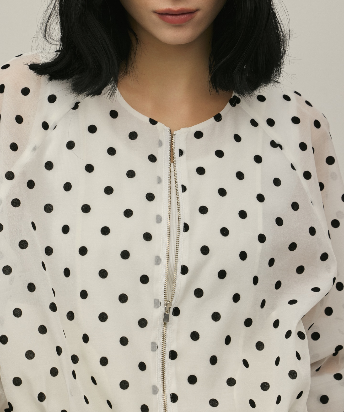 ドットフロッキーブルゾン