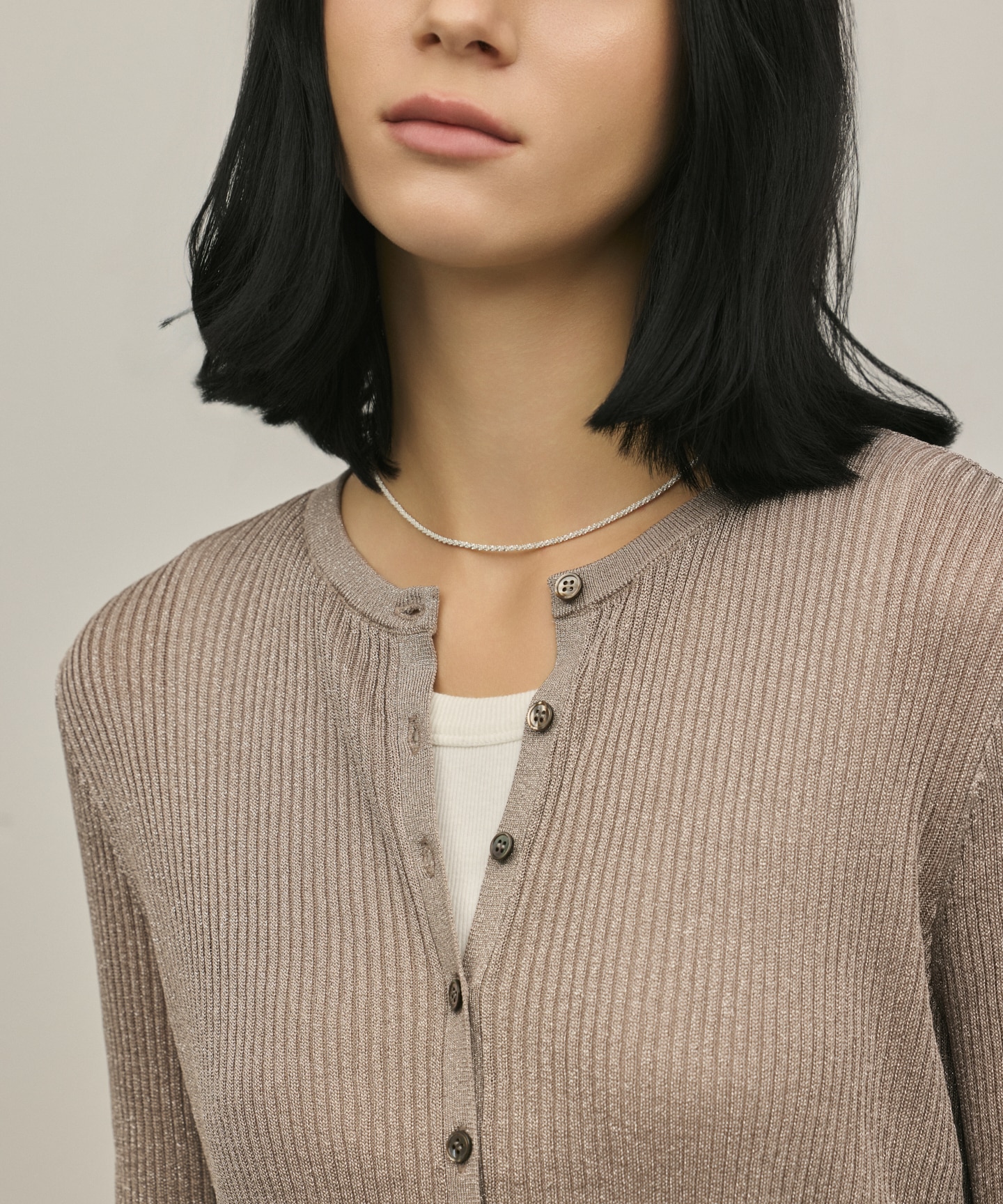 ハイゲージラメニットカーディガン