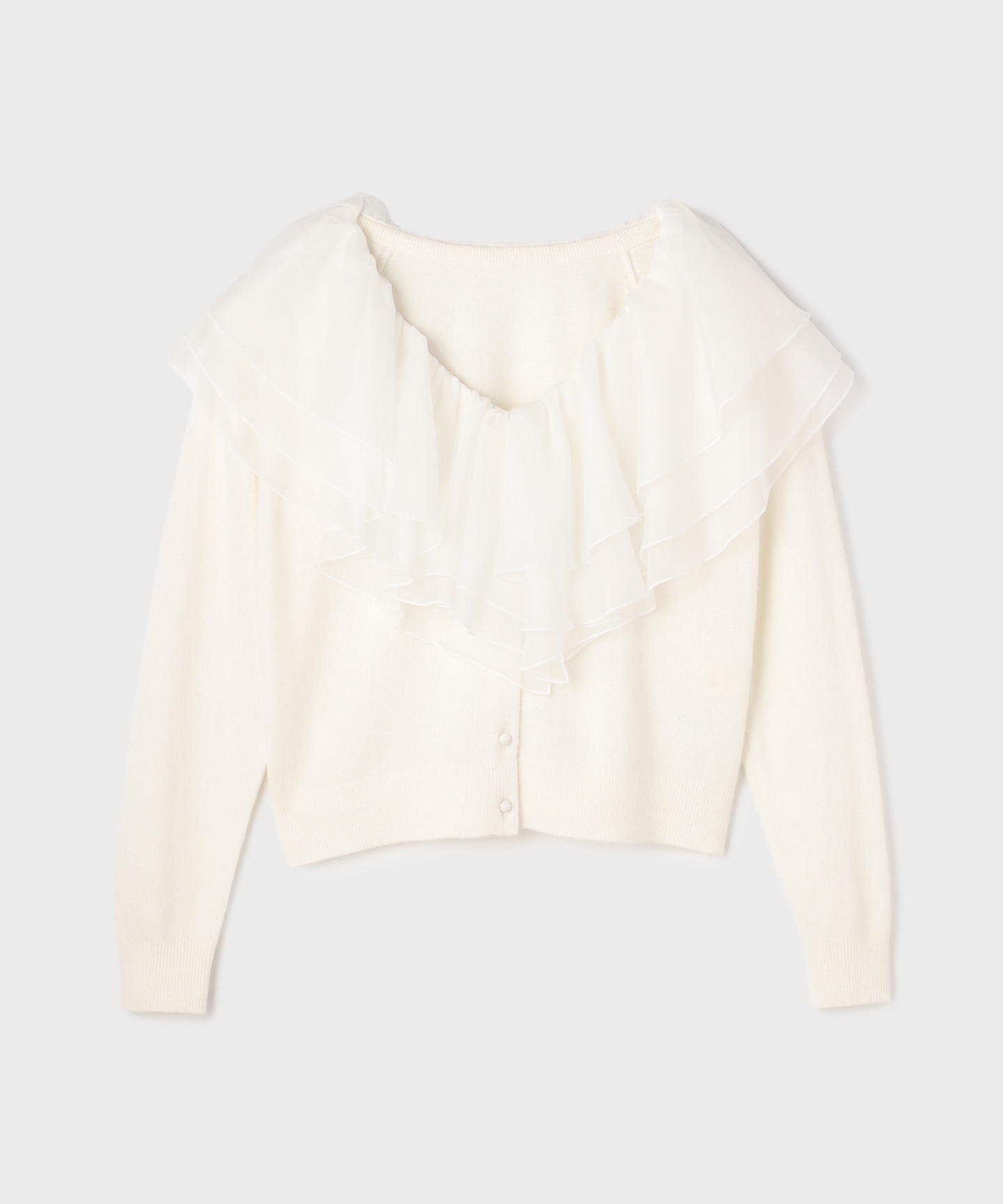 フリルニットカーディガン