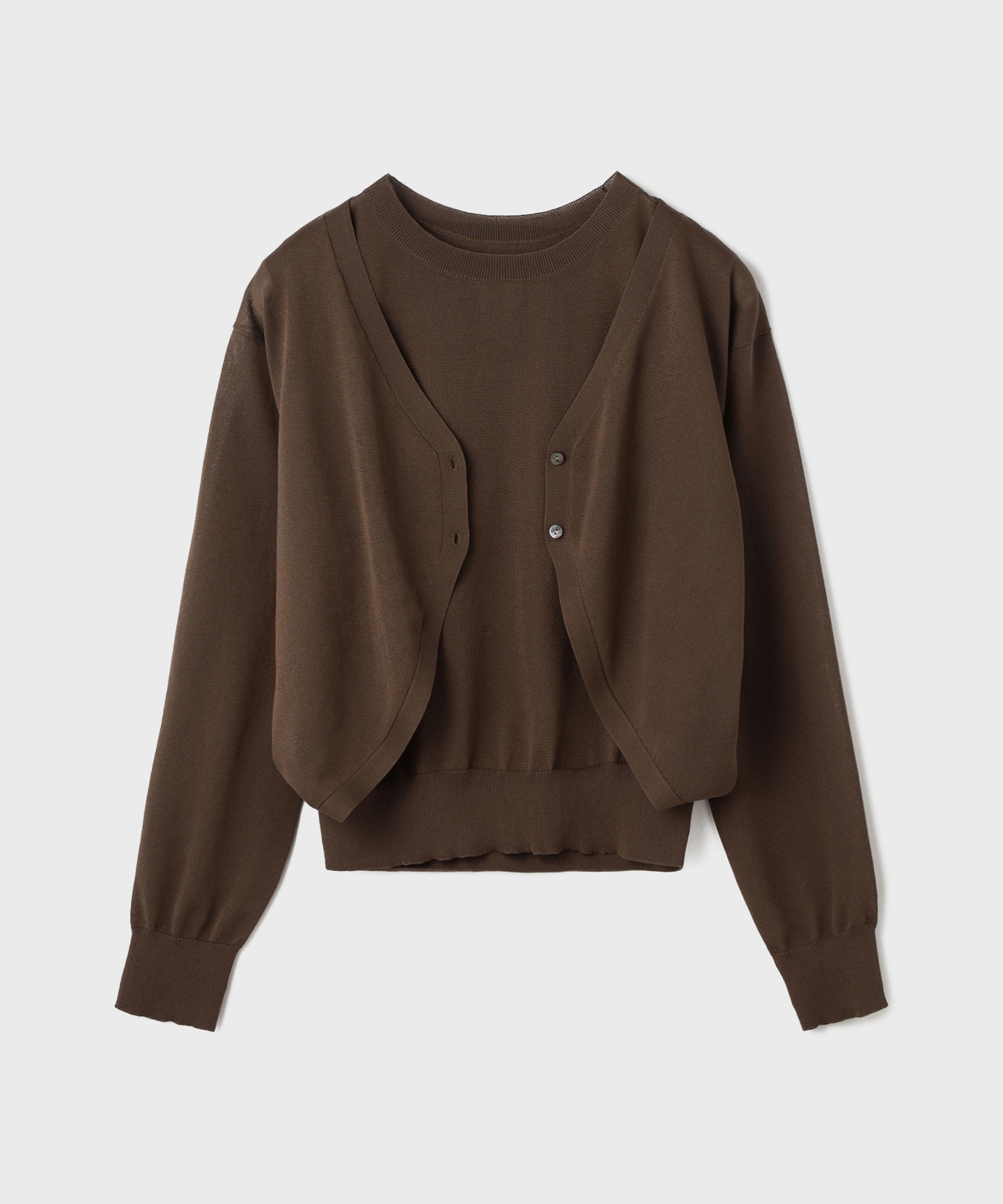 レイヤードニットトップ