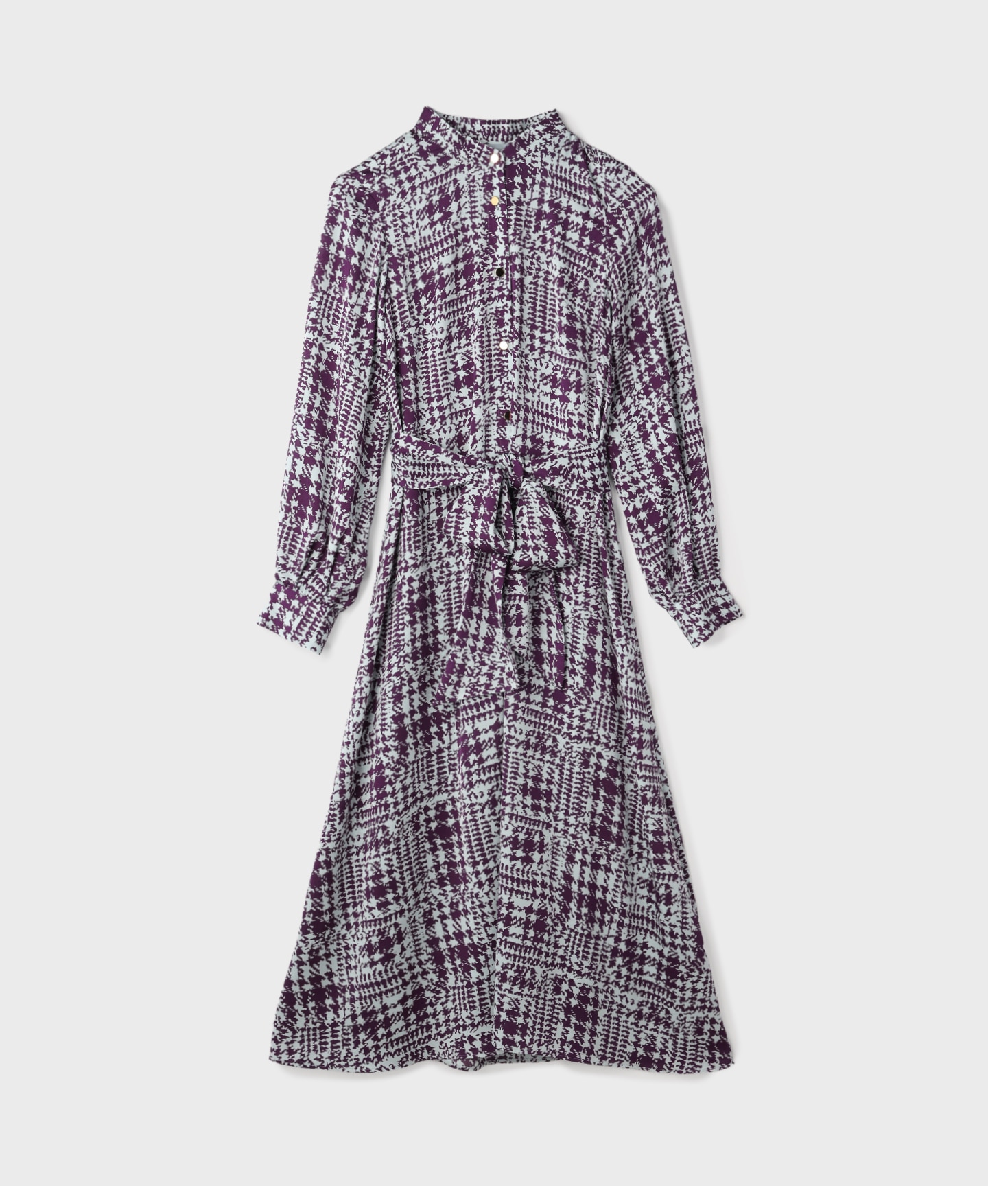 チェックプリントボウ付ワンピース