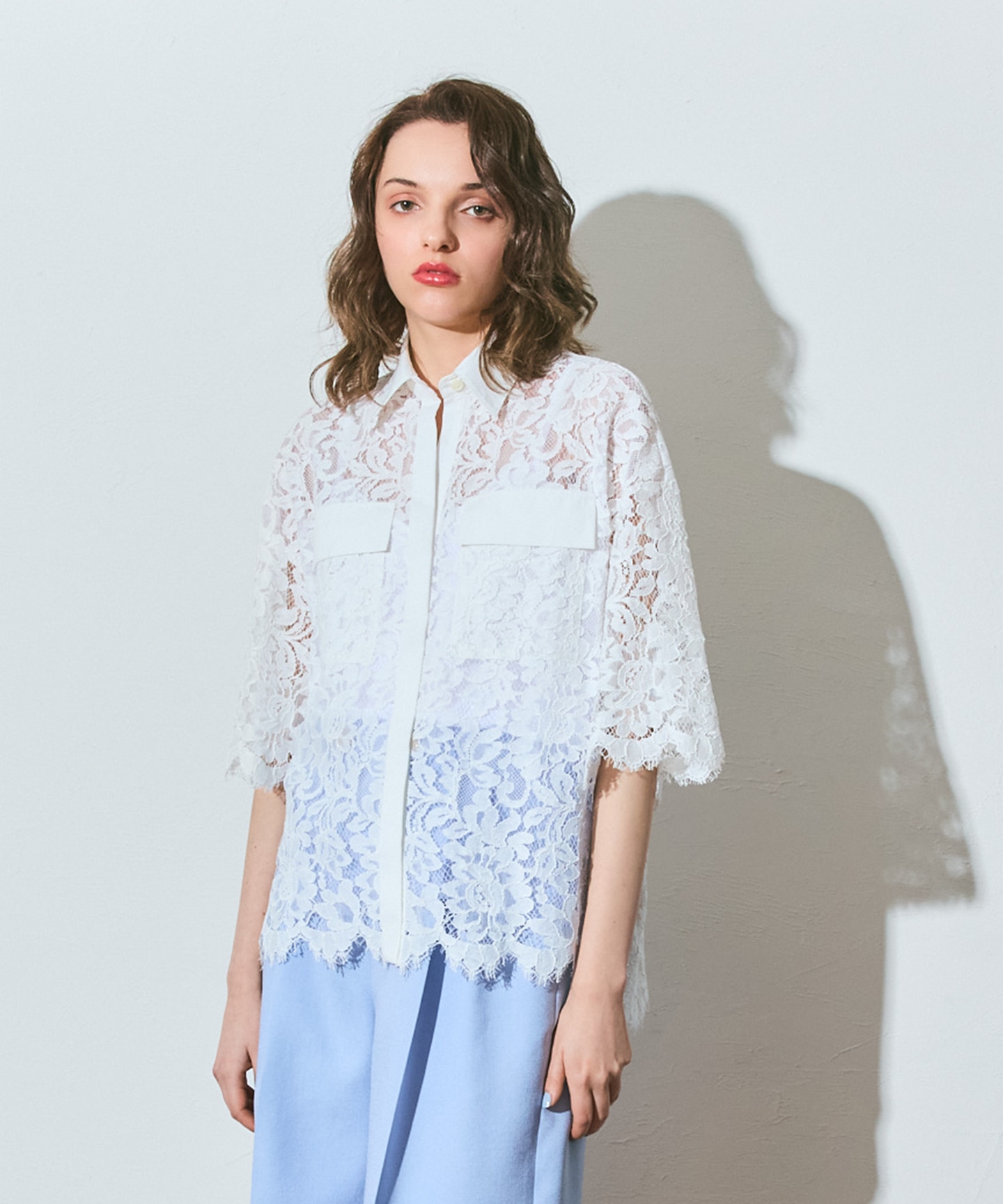 レースコンビシャツ