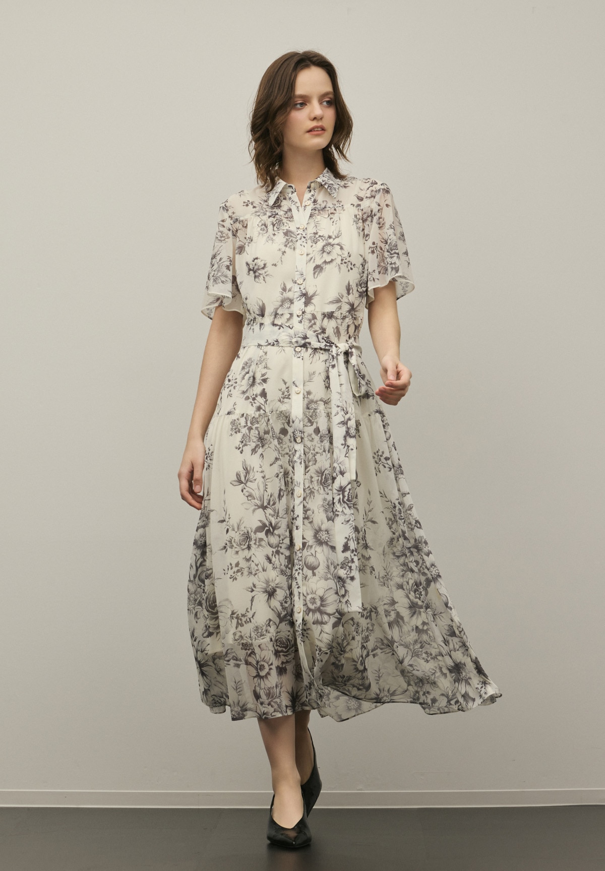 フラワーptシャツフレアOP