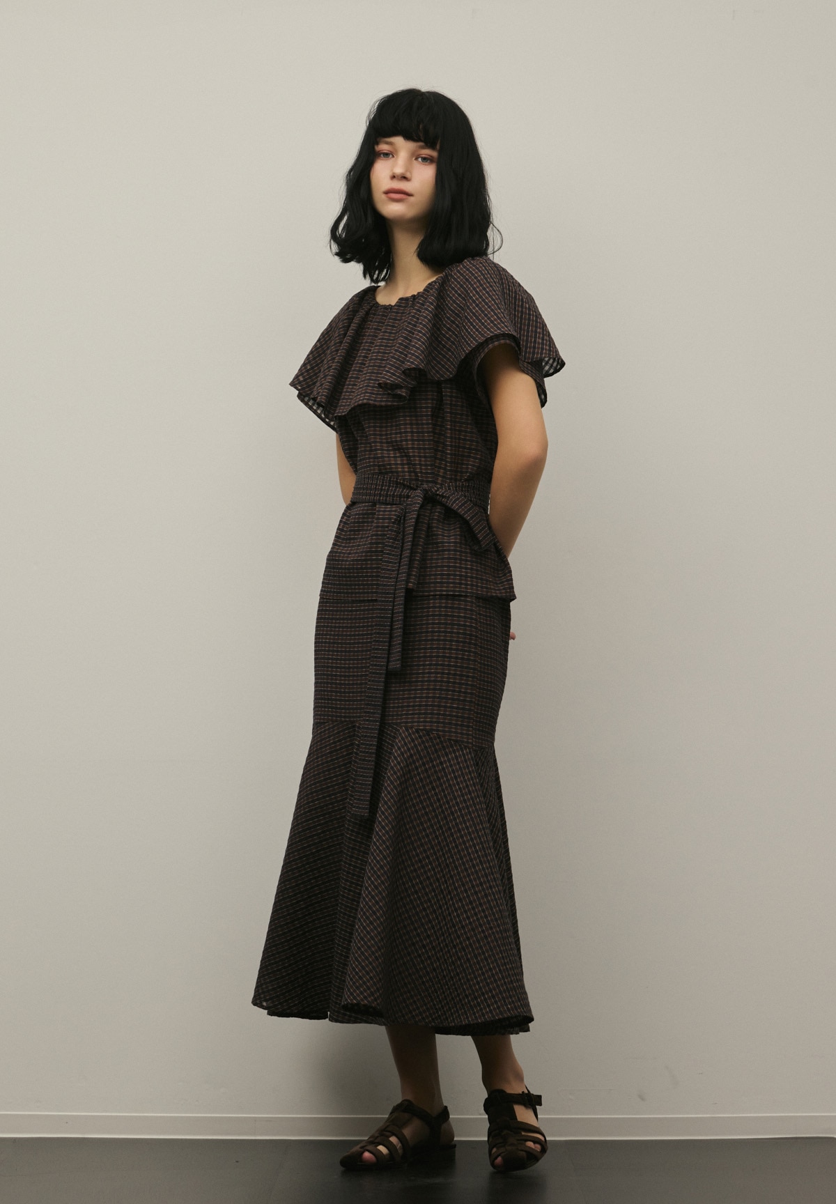 チェックケープBL